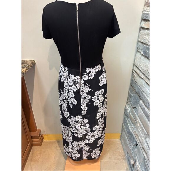 Vince Camuto L Black layered sheer floral maxi dress - Picture 3 of 9